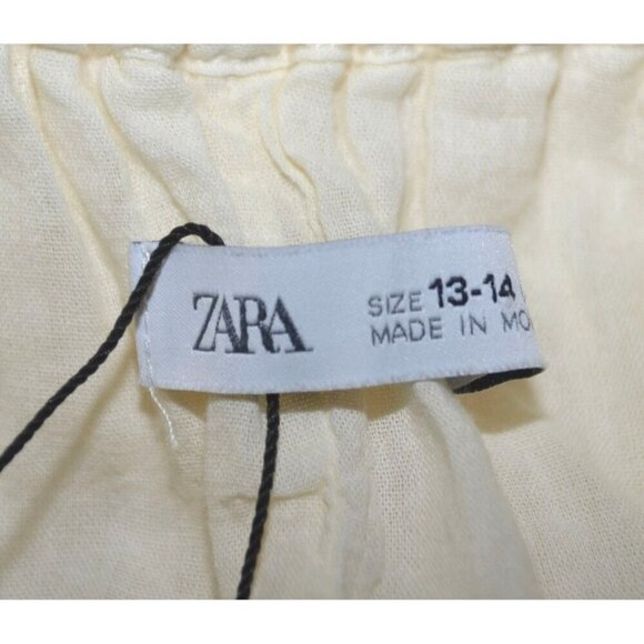 NWT Boho Zara Ladies Neutral Beige 100% Linen Knee Length Dress Size 13-14 Off T - Picture 13 of 15